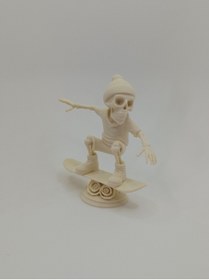 Resim shop Bere Takmış Kaykaycı İskelet Dekoratif Figür (3D Baskı) 