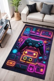 Resim Depoba Aspect Gaming Oyuncu Odası Halısı Şönil Dijital Baskılı Kaymaz Taban Yıkanabilir 