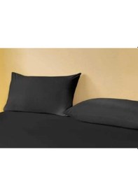 Resim 2 Adet Pamuklu 50x70 Cm Yastık Kılıfı Siyah 