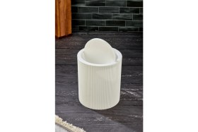 Resim Line Çizgili Yuvarlak Kapaklı Klik Çöp Kovası Banyo Mutfak 