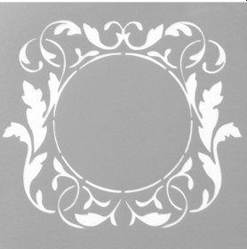 Resim Sarmaşık Çerçeve Stencil Boyama şablonu 30x30 cm, Duvar Stencil, Fayans Stencil, Mobilya Stencil 