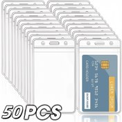 Resim 50 Adet Şeffaf Kart Kılıfı, Belge Tutucu 