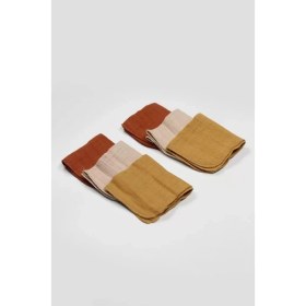 Resim Naturion 6'lı Müslin Mendil 20X20 cm 90106 Kiremit Bej Hardal 