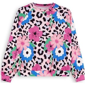 Resim Denokids Çiçekli Leopar Kız Çocuk Sweatshirt Renkli 