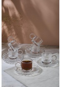 Resim Ringo Line 6'lı Şeffaf Boncuk Kulplu Kahve Fincanı 