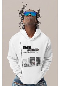 Resim Sevbano Eren Yaeger Attack On Titan Baskılı Unisex Oversize Anime Karakte beyaz 