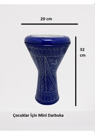 Resim Cümbüş Mini Mısır Erzincan İşlemeli Mavi Darbuka 