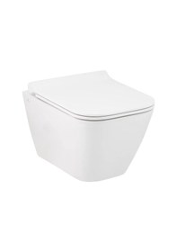 Resim Seramiksan Saturn Rim-out Kanalsız Asma Klozet + VitrA Gömme Rezervuar + Yavaş Kapanır Kapak Set 