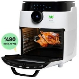 Resim Wiami Airfryer Oven RA-011W 12 lt Beyaz Yağsız Fritöz Outlet 