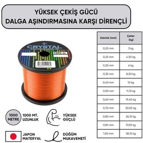 Resim 1000 Mt Bobin Misina - Crystal - Turuncu - Ekstra Güçlü - 0,40 Mm 