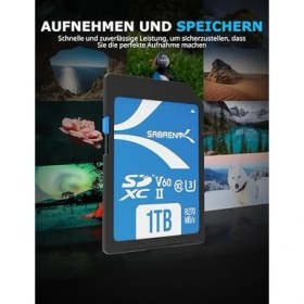 Resim Sabrent Sd Kart 1 Tb V60 Uhs-Iı Sdxc, Sınıf 10, U3, 270 Mb/s Okuma, 170 Mb/s Yazma - 4k/8k Video, Fotoğrafçılar, Kameramanlar ve Meraklıları Için Profesyonel Sd Bellek Kartı (SD-TL60-1TB) 
