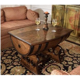 Resim Masifart Şarap Fıçı Orta Sehpa Yatak Açılır Tablalı 