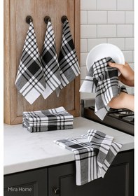 Resim 5 Li Mutfak Kurulama Bezi Alman Peçetesi 100 Pamuklu Siyah 