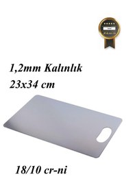 Resim 1,2 Mm Paslanmaz Çelik / Metal Kesme Tahtası 304 Kalite 23x34 Cm 18/10 Cr-ni Gümüş 