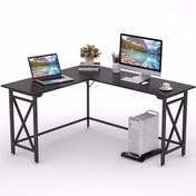 Resim Zizuva Tasarım 150x50x75 CM L Model Siyah Çalışma Masası 