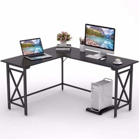 Resim Zizuva Tasarım 150x50x75 CM L Model Siyah Çalışma Masası 