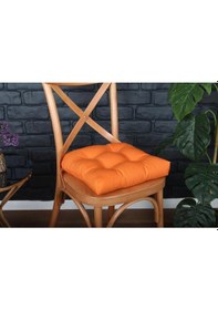 Resim Altınpamuk Altınpamuk Lüx Pofidik Turuncu Sandalye Minderi Özel Lüx Dikişli 