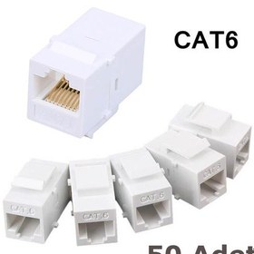 Resim RJ45 Cat6 Konnektör Keystone Jack Dişi Dişi Ara Uzatma - 50 Adet 