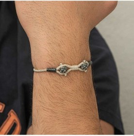 Resim Premium 1000 Ayar İthal Gümüş Kazaziye Örgü Bileklik Gümüş - Siyah 