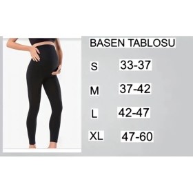 Resim Siyah Ayarlanabilir Bel Hamile Taytı 