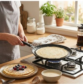 Resim 30cm Döküm Krep Tava 4915 Siyah 
