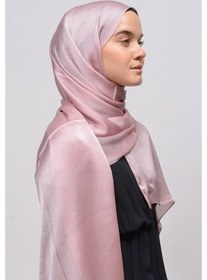 Resim Altobeh Janjan Şık Parlak Saten Dokulu Kadın Tesettür Abiye Şifon Şal - Koyu Pembe 