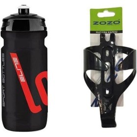 Resim Elite Loli Siyah Bisiklet Matarası 600ml + Kafes 