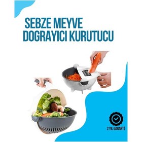 Resim Dilimleyici Ve Rende Bıçaklı Çok Amaçlı Mutfak Aleti Gri 