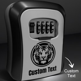 Resim Tiger Tasarım Anahtar Kutusu ile Flip-Top Kapak ve Kombinasyon Kilidi - Ev, Otel, Seyahat ve Acil Durum Güvenlik için Dayanıklı Plastik ve Metal Anahtar Düzenleyici, Anahtar Depolama Kutusu, Ev Güvenlik, Şık Tasarım, Koruyucu Kapak 