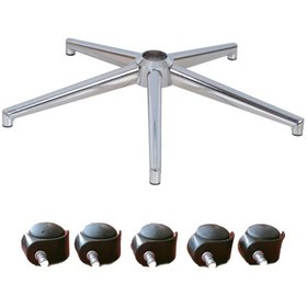 Resim Turaofis Tura Ofis Ahtapot Krom Ayak + 5'Li Siyah Tekerle 