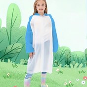 Resim Şık Renk Bloklu Çocuk Yağmurluğu - EVA Yüksek Kalite Ceket, Erkek ve Kızlar için Seyahat Dostu Kalınlaştırılmış Ponço, İlkokul Öğrencileri İçin Yeni Tasarım (7-9 Yaş) 