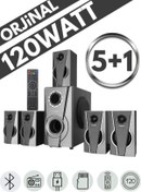 Resim Mikado 120w 5 1 Ses Sistemi Bluetooth Speaker 120w Usb Sd Fm Destekli Multimedia Hoparlör 