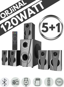 Resim Mikado 120w 5 1 Ses Sistemi Bluetooth Speaker 120w Usb Sd Fm Destekli Multimedia Hoparlör 