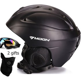 Resim MOON Yetişkinler için Kayak Kaskı - Goggles ve Yüz Maskası ile Şekil Verilmiş Kayak ve Kaykay Kaskı, Darbe Dayanıklı PC Malzeme, Ayarlanabilir Burun Askısı, Erkekler ve Kadınlar için 