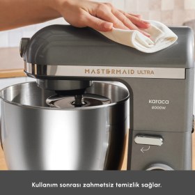 Resim Karaca Mastermaid Chef Ultra D2000W Dijital Ekranlı Hamur Yoğurma Makinesi Galaxy Grey 7l 