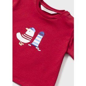 Resim Mayoral Erkek Bebek Kısa Kol T-Shirt Şort Takım Kırmızı - 6-9 Ay 