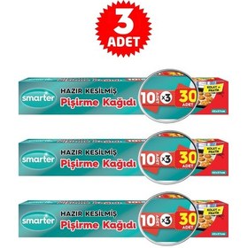 Resim Smarter Hazır Kesilmiş Yağlı Pişirme Kağıdı 3 x 30 Adet 