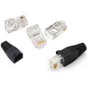 Resim Cat5 Rj-45 100 Lü Paket Jack + 100 Adet Cower Jack Koruma Kılıfı 