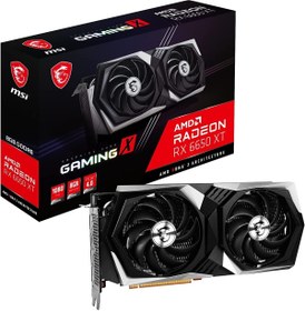 Resim MSI Radeon Rx 6650 Xt Gaming X 8g Oyun Grafik Kartı - Amd Rx 6650 Xt, Gpu 2523/2694 Mhz, 8000 Mb Ddr 