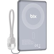 Resim Bix Pb114 5000mah 15w Usb-c 20w Kablosuz Şarj Özellikli Powerbank 
