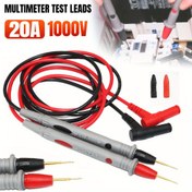 Resim 1000V 20A çok amaçlı kablo problu ve 2 timsah klipsli multimetre test kablosu 