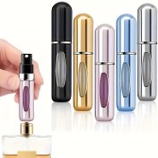 Resim 5ml Mini Metal Püskürtme Şişesi, Taşınabilir, Yeniden Kullanılabilir, Kırmızı, Seyahat, Outdoor, Tarih için 