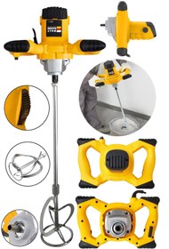 Resim WaltMann Germany Sarı Devir Ayarlı 9600W Elektrikli Alçı Boya Harç Karıştırıcı Mikser 