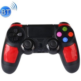 Resim Kablosuz Bluetooth Elmas Doku Şok Dokunmatik Plaka Oyun Kolu Denetleyicisi İle Sony Ps4 İçin Akıllı Gösterge Kırmızı 