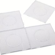 Resim 4 adet 5mm Sigorta Boncuk Yapım Plakası Büyük Şeffaf Tırnak Plakası Seti Plastik Sigorta Boncuk Panoları Açık Pegboard Kitleri 