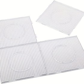 Resim 4 adet 5mm Sigorta Boncuk Yapım Plakası Büyük Şeffaf Tırnak Plakası Seti Plastik Sigorta Boncuk Panoları Açık Pegboard Kitleri 