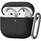 Resim Apple Pro 2. Nesil için Açık Bej Renkli Silikon Kılıf ve Temizlik Seti ile Anahtarlık, Erkekler ve Kadınlar İçin Uygun, 4 Kılıfla Uyumlu Koruyucu Kılıf 