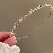 Resim Zarif Alaşım Başlık ile İmitasyon İnciler ve Çiçek Tasarımı - Kadın Moda Saç Aksesuarı, Minimalist Tarz, Sevgililer Günü, Festivaller ve Resmi Etkinlikler için Mükemmel, Festival Başlığı | Çiçek Başlığı | Parlak Kaplama, Kızlar için Saç Aksesuarları 