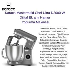Resim Karaca Mastermaid Chef Ultra D2000W Dijital Ekranlı Mutfak Şefi 7l+ Hassas Mutfak Tartısı Hediye 