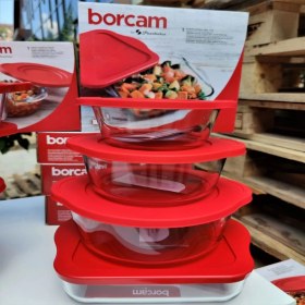 Resim Paşabahçe Kırmızı Kapaklı Borcam 4'lü Set 